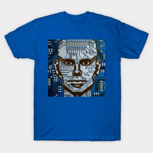 Blue Computer Circuit Man T-Shirt